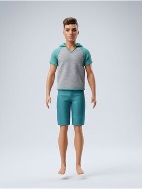 Barbie Teal Flat-Front Men's Shorts